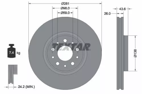 TEXTAR TEXTAR (92349303) 1x  TEXTAR Brake Disc 