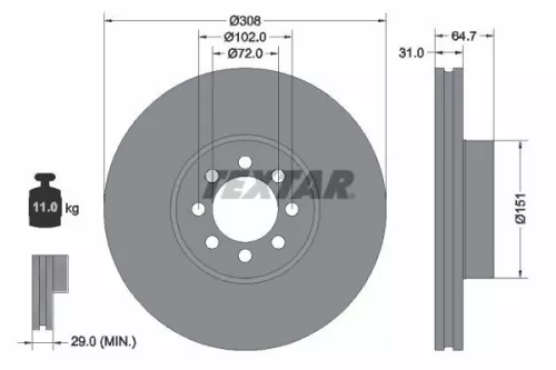 TEXTAR TEXTAR (92351303) 1x  TEXTAR Brake Disc 