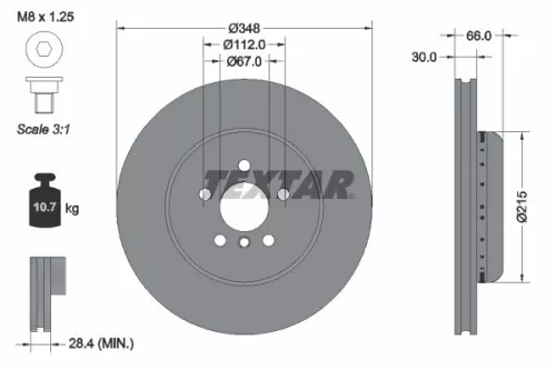 1x  TEXTAR Brake Disc