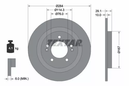 TEXTAR TEXTAR (92352503) 1x  TEXTAR Brake Disc 