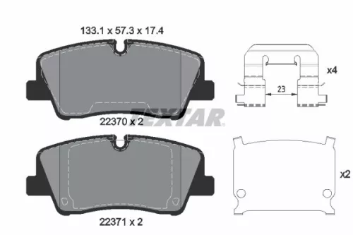 TEXTAR TEXTAR 2237001 1x TEXTAR 2237001 Brake Pad Set 
