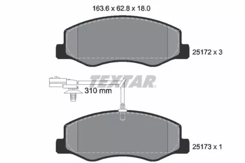TEXTAR TEXTAR 2517201 1x TEXTAR 2517201 Brake Pad Set 