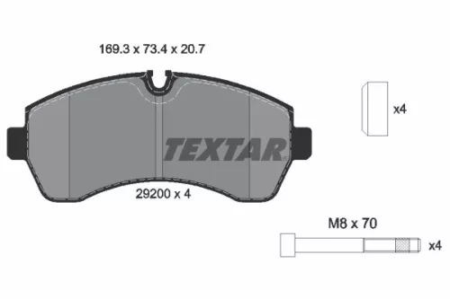 TEXTAR TEXTAR 2920002 1x TEXTAR 2920002 Brake Pad Set 