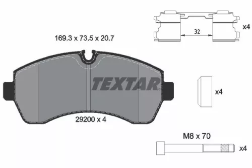 TEXTAR TEXTAR 2920002 1x TEXTAR 2920002 Brake Pad Set 