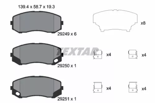 1x TEXTAR 2924901 Brake Pad Set