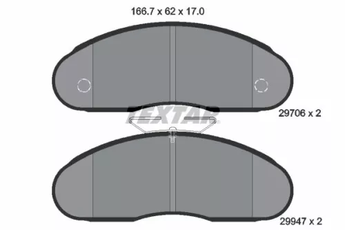 TEXTAR TEXTAR 2970602 1x TEXTAR 2970602 Brake Pad Set 
