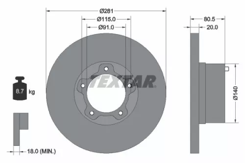 TEXTAR TEXTAR (92031500) 1x  TEXTAR Brake Disc 