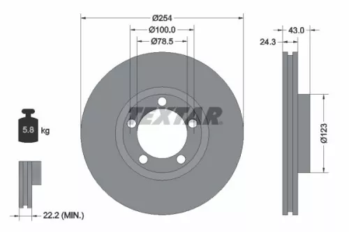 TEXTAR TEXTAR (92088100) 1x  TEXTAR Brake Disc 