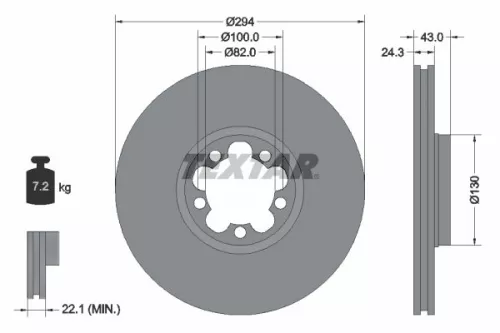 TEXTAR TEXTAR (92103803) 1x  TEXTAR Brake Disc 