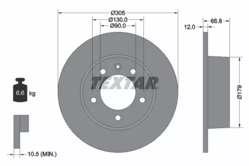 1x  TEXTAR Brake Disc