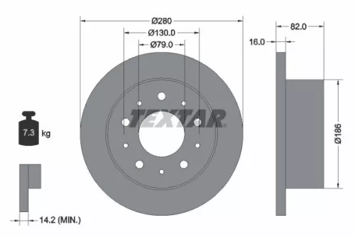 TEXTAR TEXTAR (92116203) 1x  TEXTAR Brake Disc 