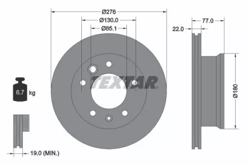 TEXTAR TEXTAR (92131503) 1x  TEXTAR Brake Disc 