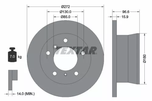 TEXTAR TEXTAR (92137603) 1x  TEXTAR Brake Disc 