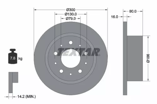 1x  TEXTAR Brake Disc