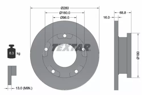 TEXTAR TEXTAR (92159103) 1x  TEXTAR Brake Disc 