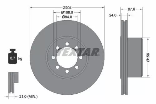 TEXTAR TEXTAR (92171700) 1x  TEXTAR Brake Disc 