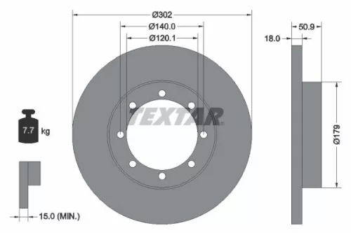 TEXTAR TEXTAR (92230803) 1x  TEXTAR Brake Disc 