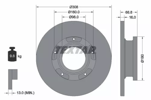 TEXTAR TEXTAR (92273903) 1x  TEXTAR Brake Disc 