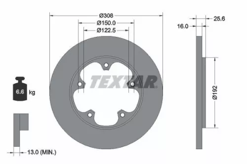 1x  TEXTAR Brake Disc