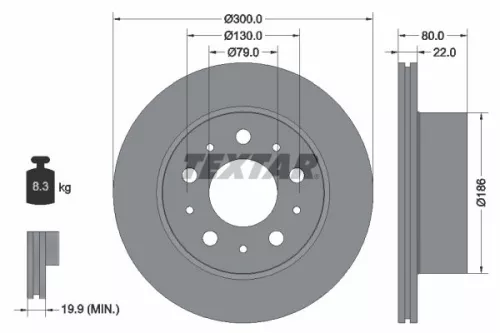TEXTAR TEXTAR (92284303) 1x  TEXTAR Brake Disc 