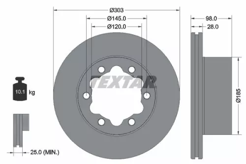 TEXTAR TEXTAR (92295303) 1x  TEXTAR Brake Disc 