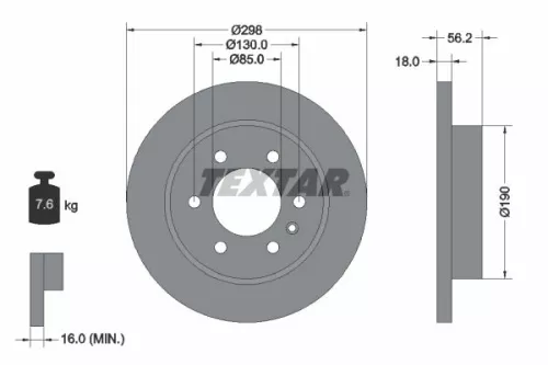 TEXTAR TEXTAR (92301003) 1x  TEXTAR Brake Disc 