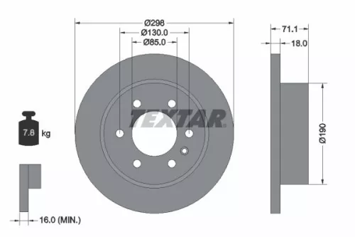 1x  TEXTAR Brake Disc