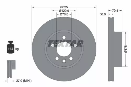 TEXTAR TEXTAR (92305905) 1x  TEXTAR Brake Disc 