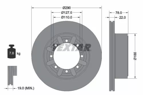 TEXTAR TEXTAR (92322303) 1x  TEXTAR Brake Disc 