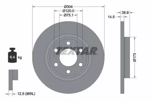 TEXTAR TEXTAR (92352703) 1x  TEXTAR Brake Disc 