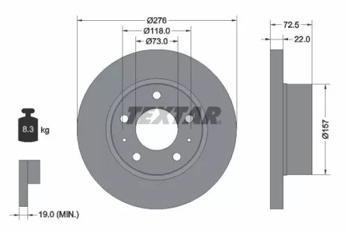 TEXTAR TEXTAR (93104603) 1x  TEXTAR Brake Disc 