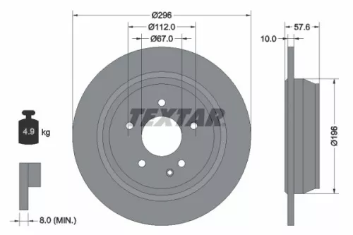 TEXTAR TEXTAR (93123503) 1x  TEXTAR Brake Disc 