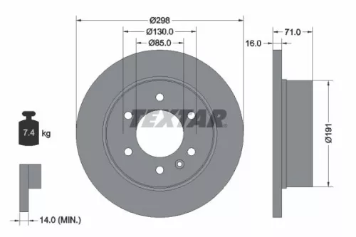 1x  TEXTAR Brake Disc
