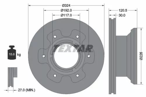 TEXTAR TEXTAR (93191500) 1x  TEXTAR Brake Disc 