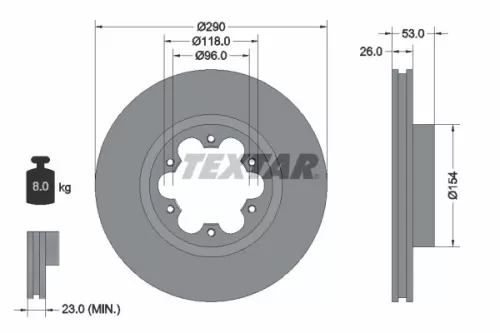 1x  TEXTAR Brake Disc