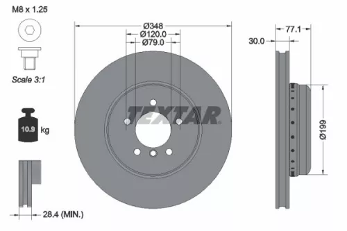 TEXTAR TEXTAR (92141825) 1x  TEXTAR Brake Disc 