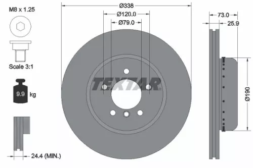 TEXTAR TEXTAR (92219725) 1x  TEXTAR Brake Disc 
