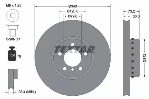 TEXTAR TEXTAR (92264925) 1x  TEXTAR Brake Disc 