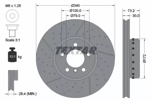 TEXTAR TEXTAR (92265025) 1x  TEXTAR Brake Disc 