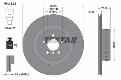 TEXTAR TEXTAR (92266625) 1x  TEXTAR Brake Disc 