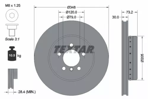 1x  TEXTAR Brake Disc