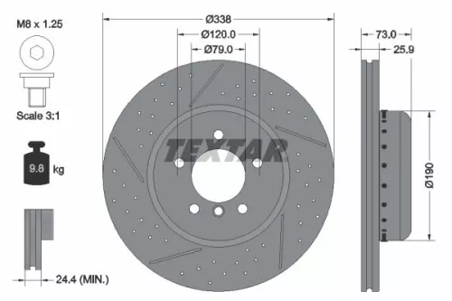 TEXTAR TEXTAR (92266925) 1x  TEXTAR Brake Disc 