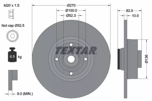1x  TEXTAR Brake Disc