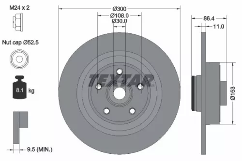 1x  TEXTAR Brake Disc 92159803 300