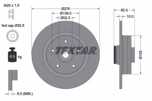 1x  TEXTAR Brake Disc