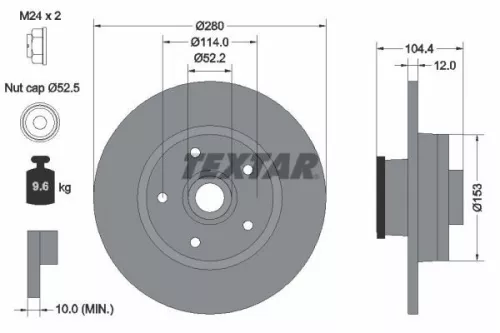 1x  TEXTAR Brake Disc