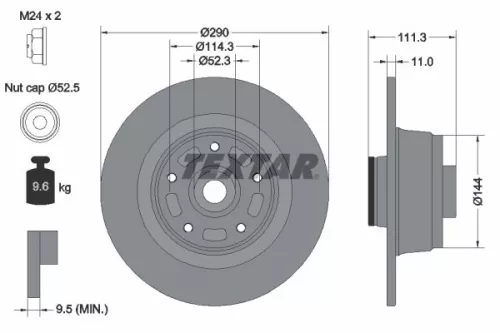 TEXTAR TEXTAR (92309003) 1x  TEXTAR Brake Disc 