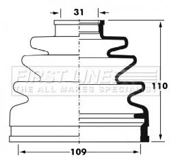 FIRST LINE FIRST LINE FCB6026  FIRST LINE Drive Shaft Cv Boot Kit 