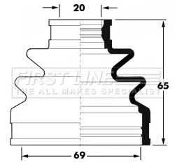FIRST LINE FIRST LINE FCB6039  FIRST LINE Drive Shaft Cv Boot Kit 