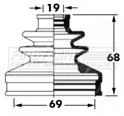 FIRST LINE FIRST LINE FCB6044  FIRST LINE Drive Shaft Cv Boot Kit 